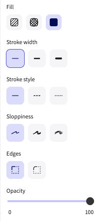 Excalidraw shape settings